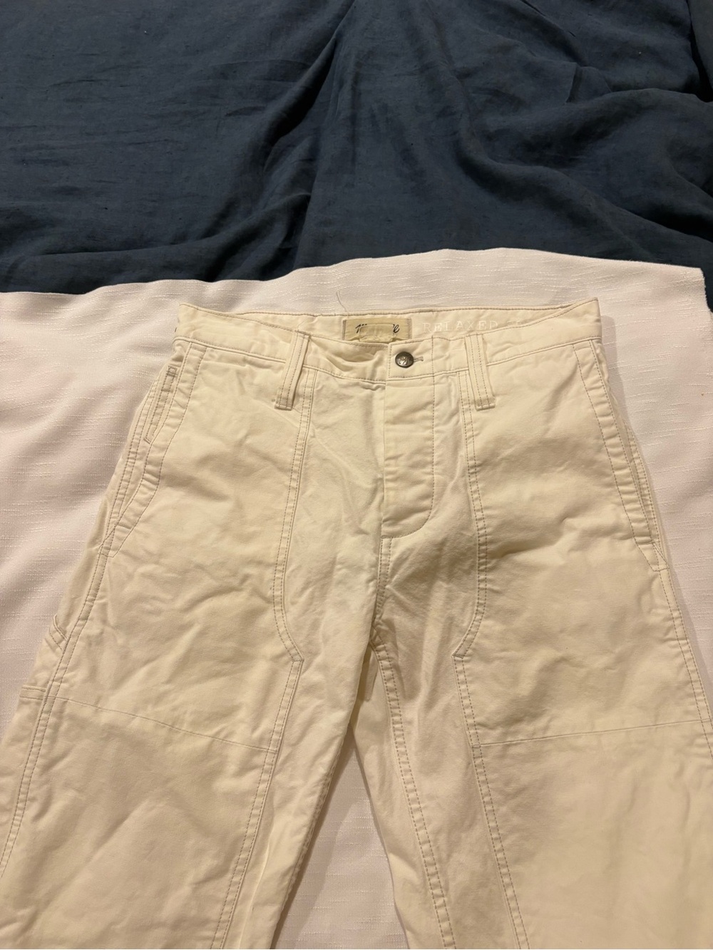 Madewell Cream Utility Cargo Jeans